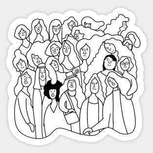 cute woman group Sticker